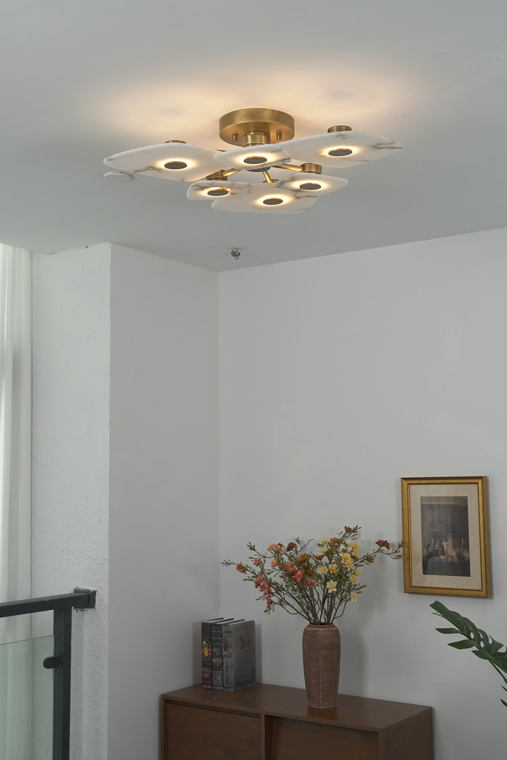Alabaster Bloom Ceiling Light