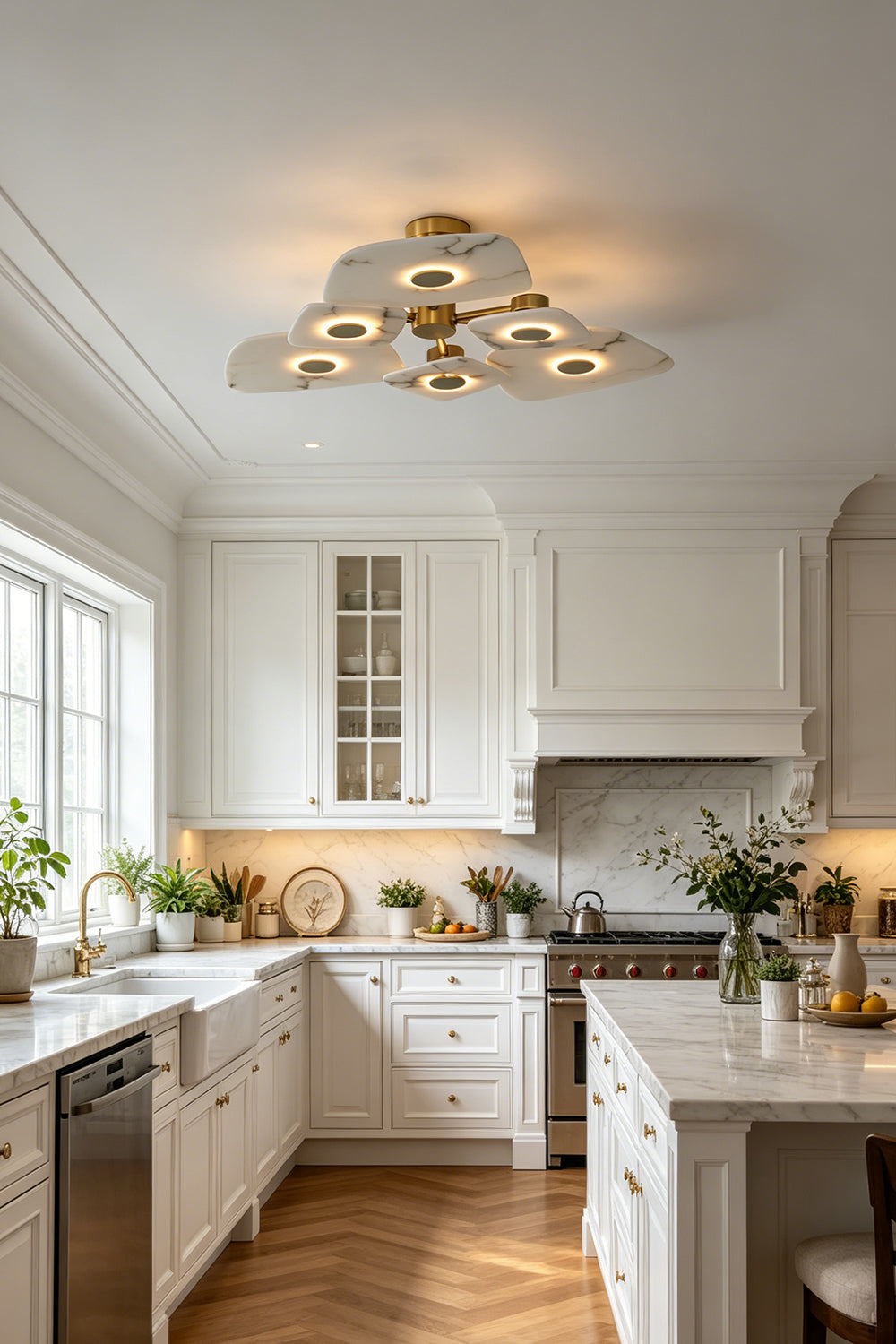 Alabaster Bloom Ceiling Light