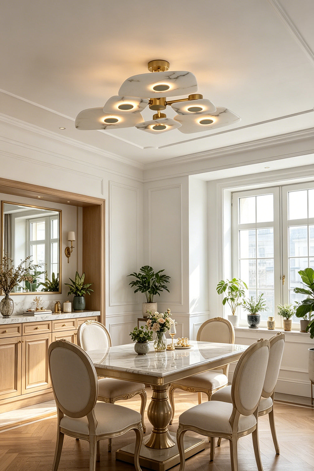 Alabaster Bloom Ceiling Light