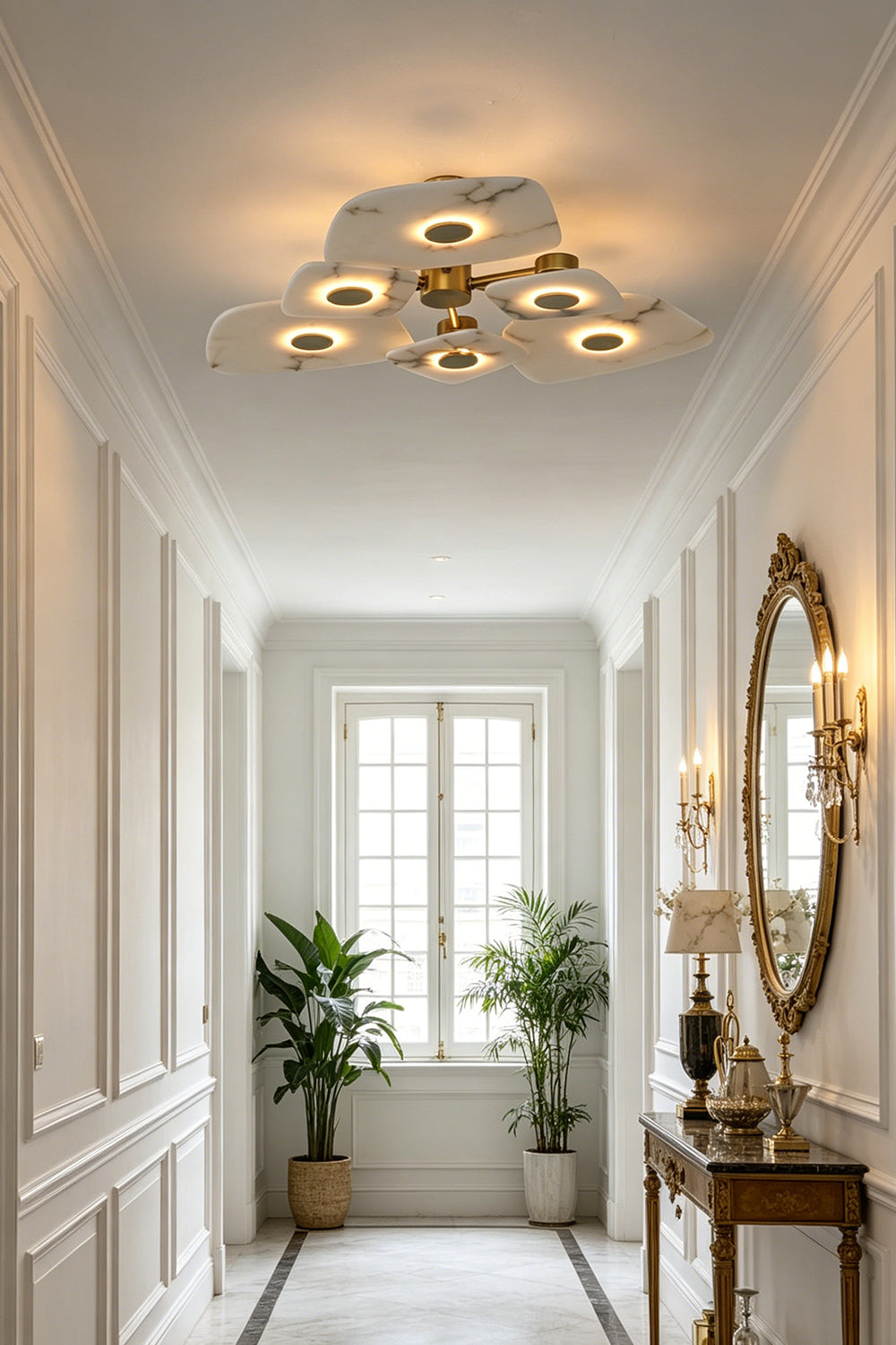 Alabaster Bloom Ceiling Light