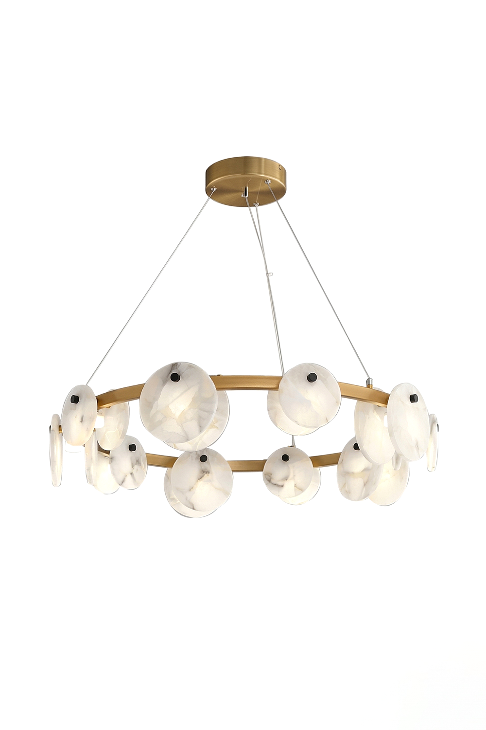Alabaster Disc Ring Chandelier