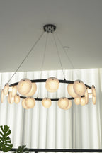 Alabaster Disc Ring Chandelier