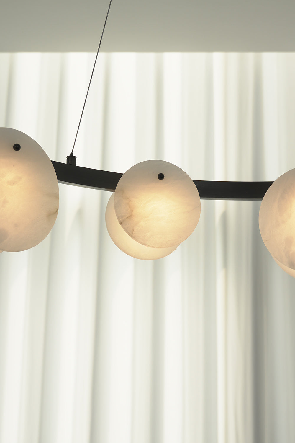Alabaster Disc Ring Chandelier