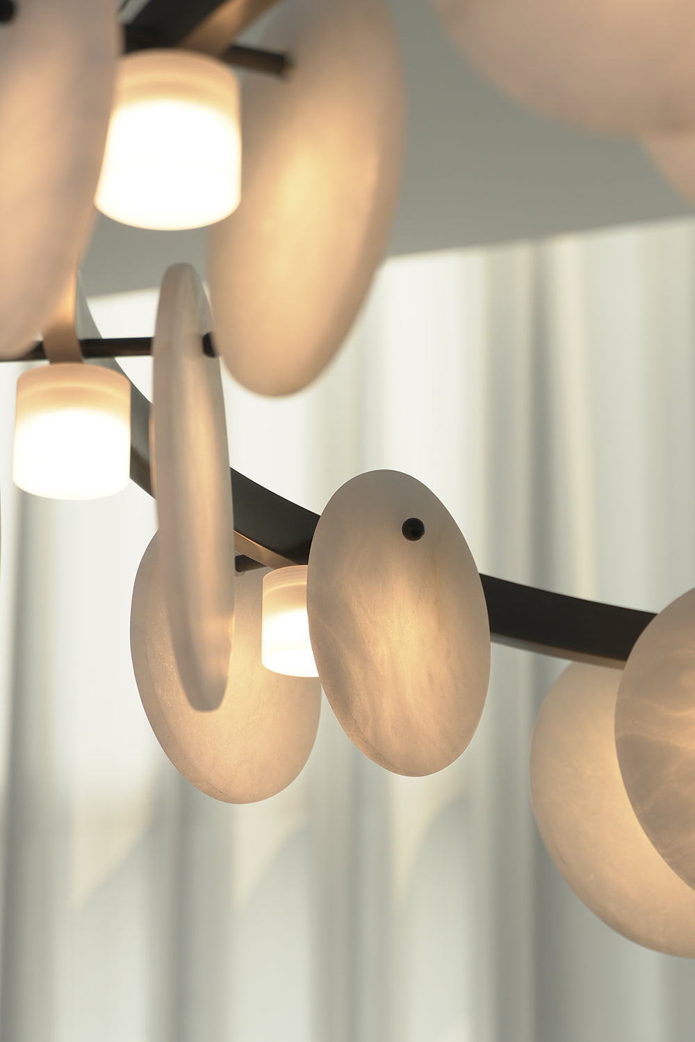 Alabaster Disc Ring Chandelier