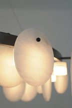 Alabaster Disc Ring Chandelier