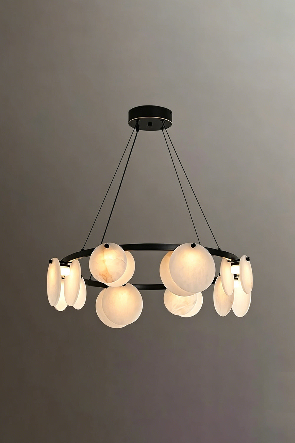 Alabaster Disc Ring Chandelier