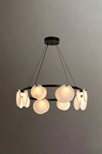 Alabaster Disc Ring Chandelier