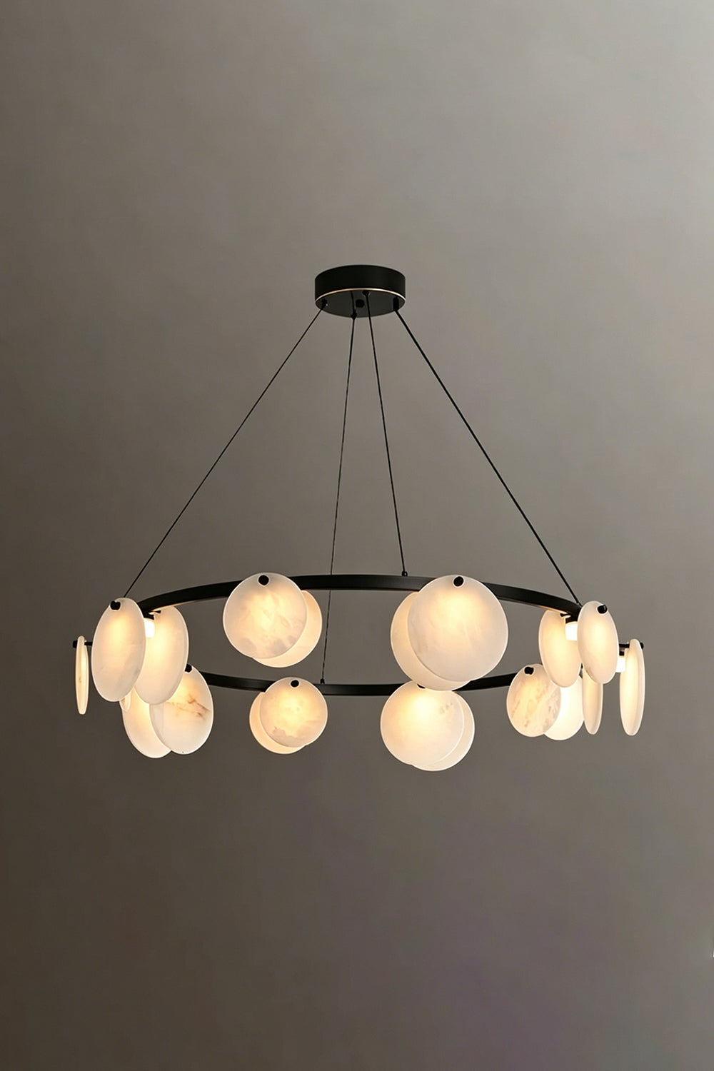 Alabaster Disc Ring Chandelier