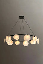 Alabaster Disc Ring Chandelier