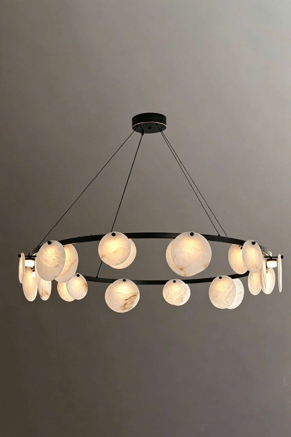 Alabaster Disc Ring Chandelier