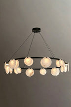 Alabaster Disc Ring Chandelier