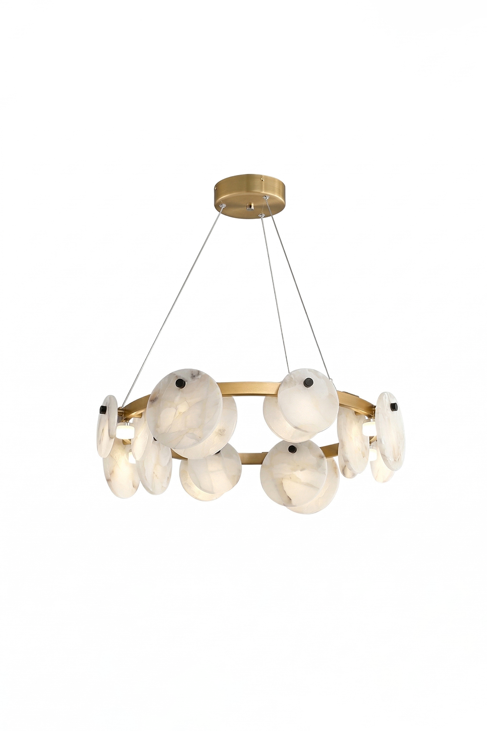 Alabaster Disc Ring Chandelier