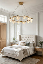 Alabaster Disc Ring Chandelier