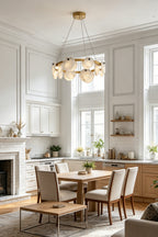 Alabaster Disc Ring Chandelier
