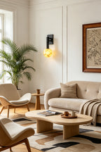Alabaster Pillar Orb Wall lamp