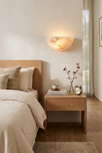 Aura Alabaster Crescent Sconce
