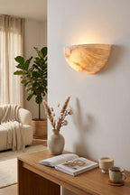 Aura Alabaster Crescent Sconce