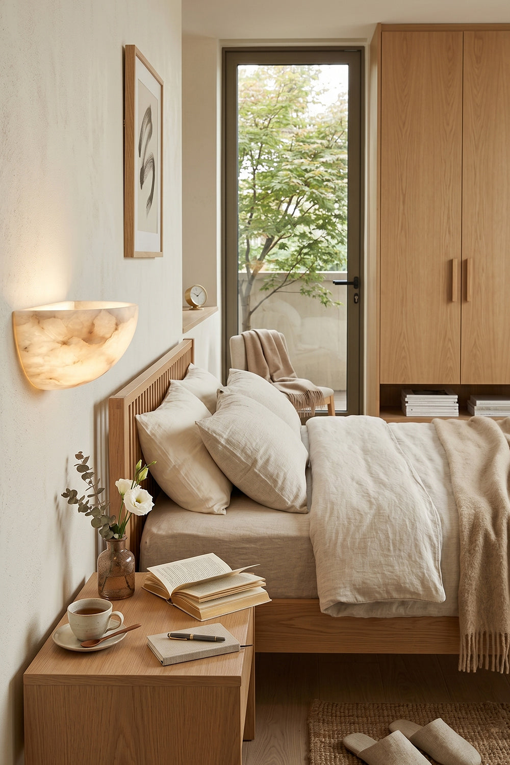 Aura Alabaster Crescent Sconce