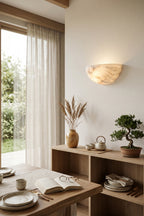 Aura Alabaster Crescent Sconce