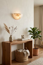 Aura Alabaster Crescent Sconce