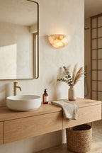Aura Alabaster Crescent Sconce