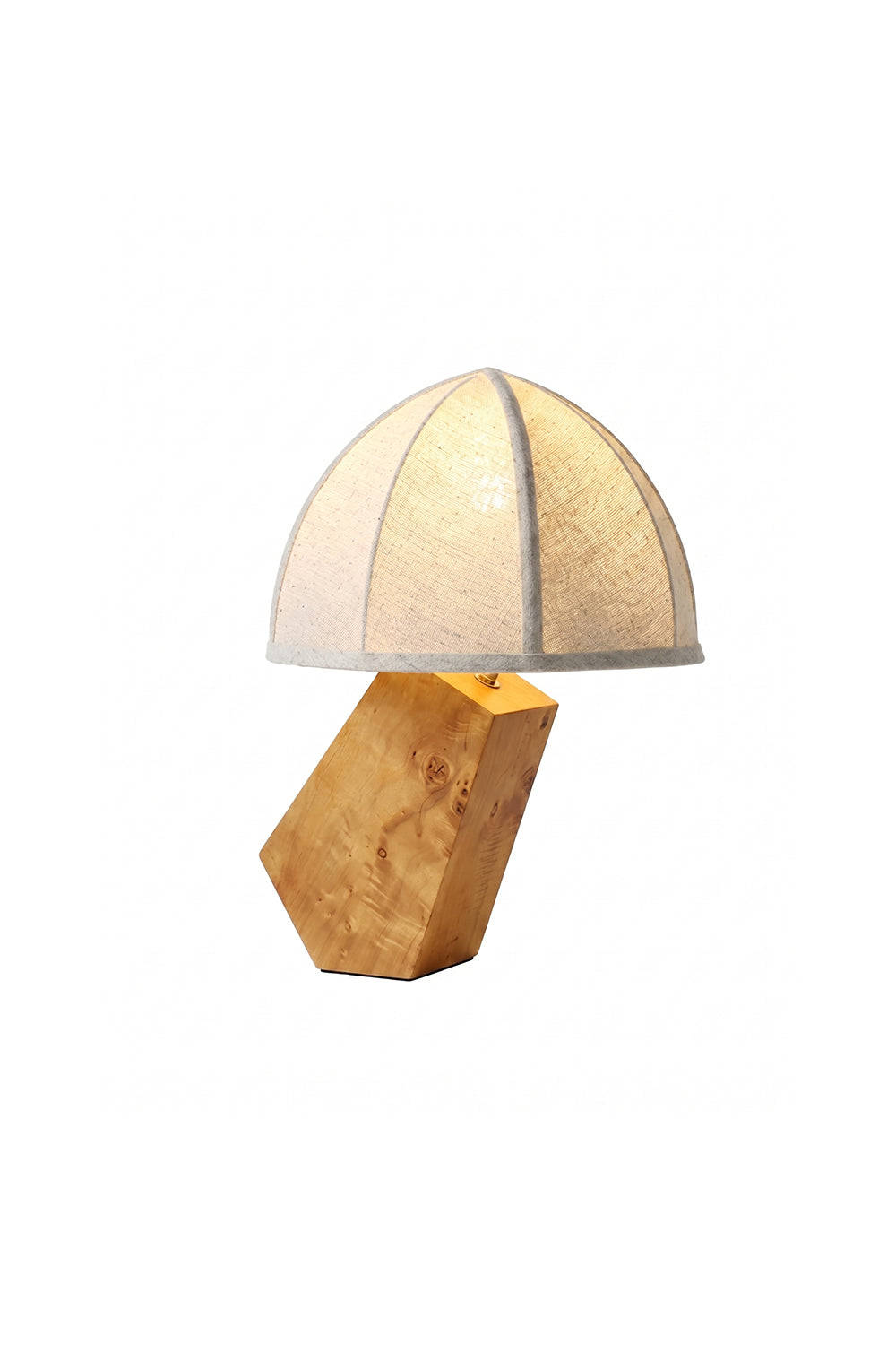 Angolo Canted Faceted Wood Table Lamp