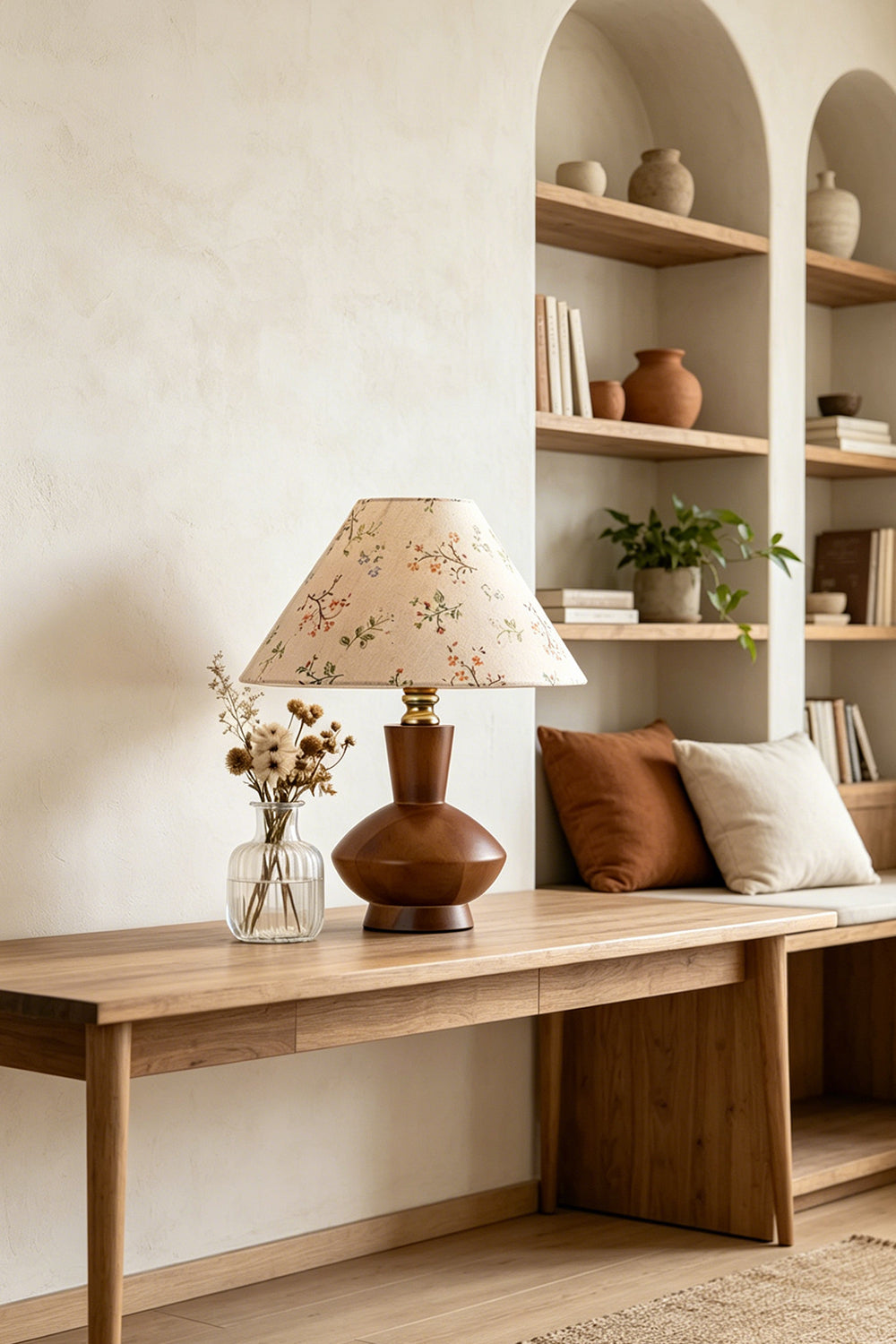 Arboreal Canopy Walnut Table Lamp