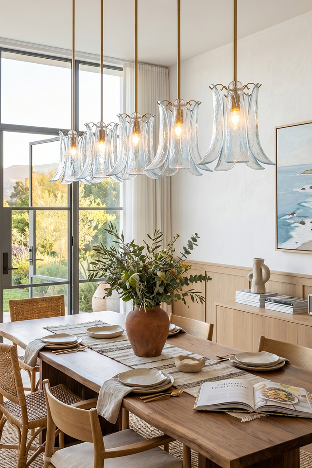 Arboreal Petal Glass Pendant Lamp