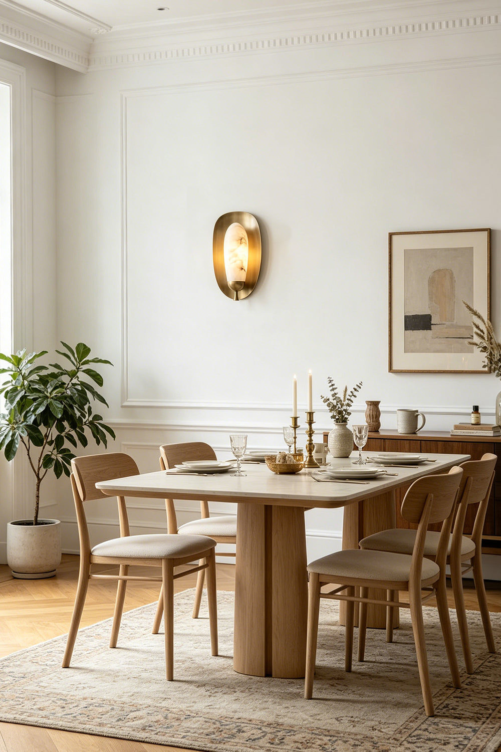 Arc Shield Alabaster Wall lamp