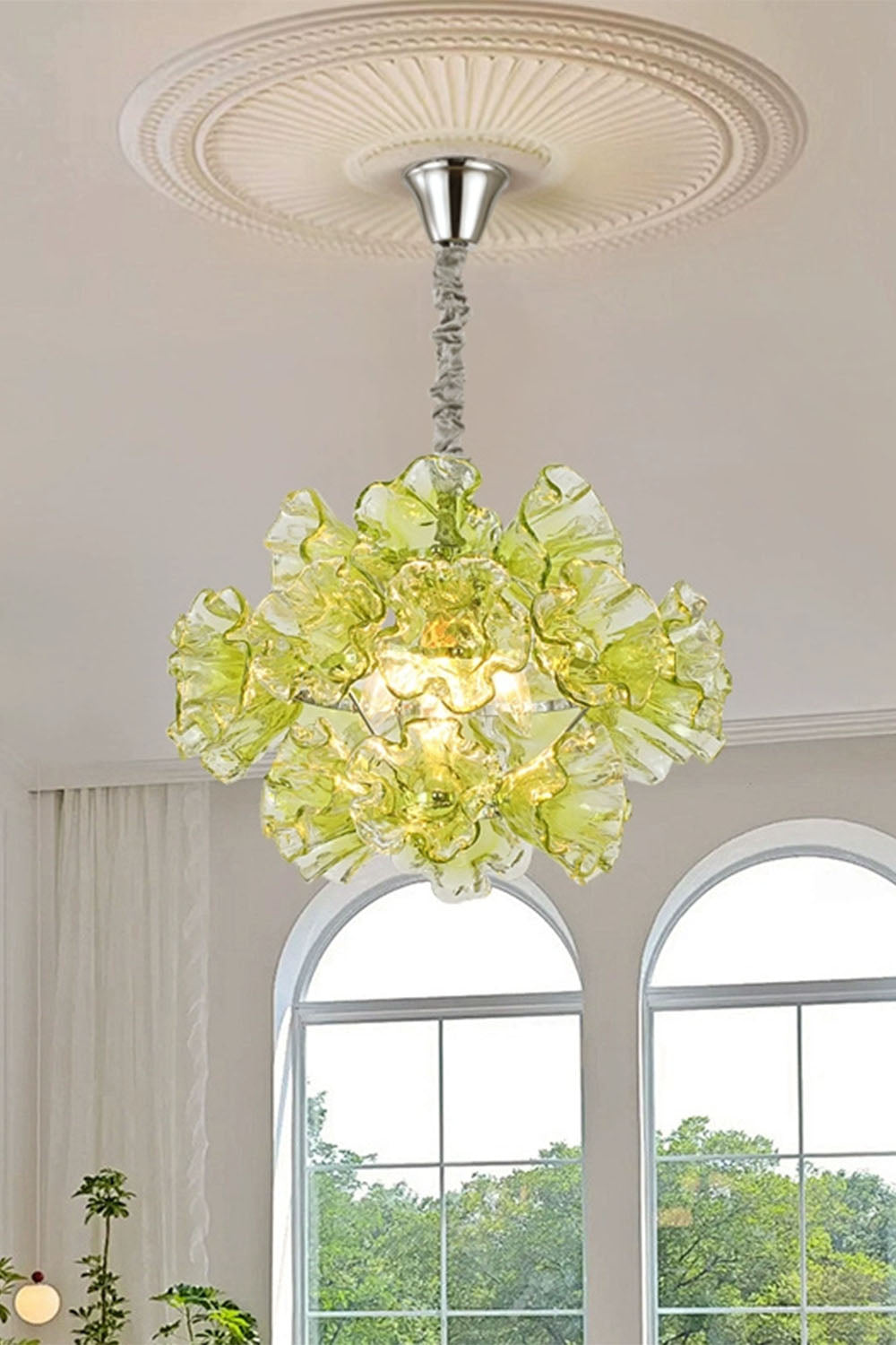 Art flower-shaped Glass Chandelier
