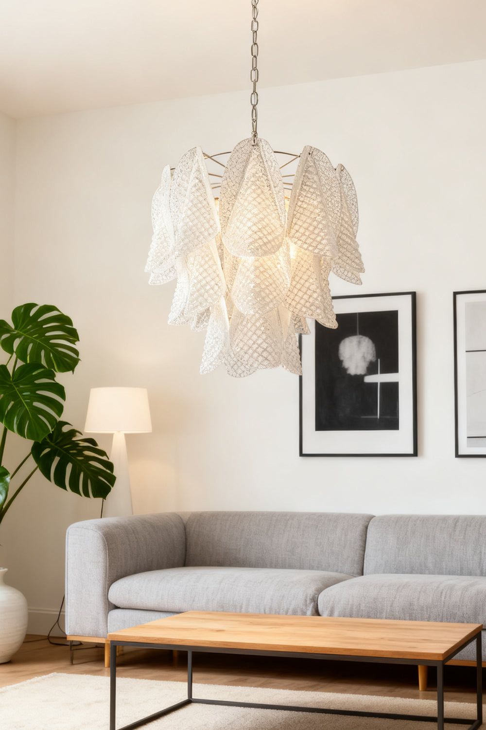 Art Glass Leaf Chandelier