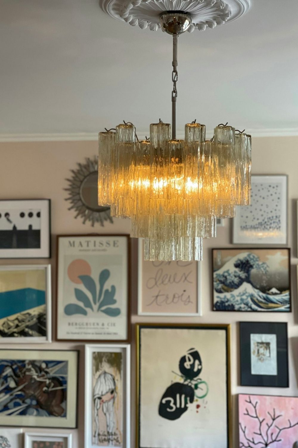 Art Glass Tronchi Chandelier