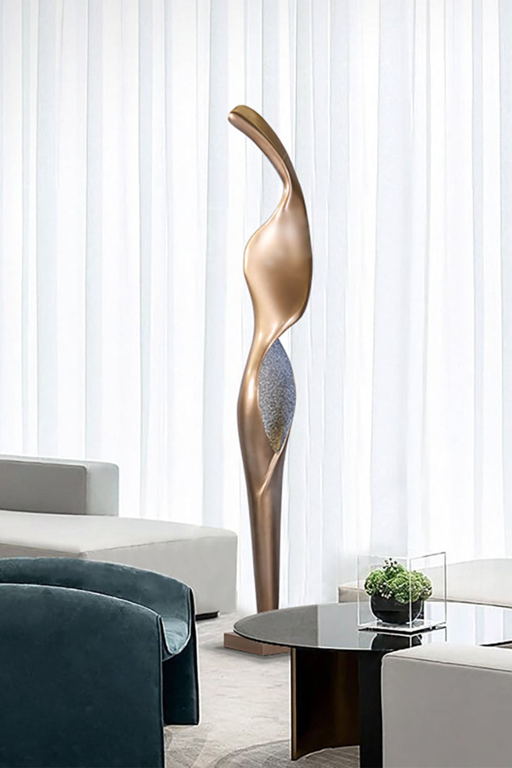 Art Torch Sculpture Floor Lamp
