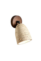 Artisan Travertine and Timber Wall Lamp