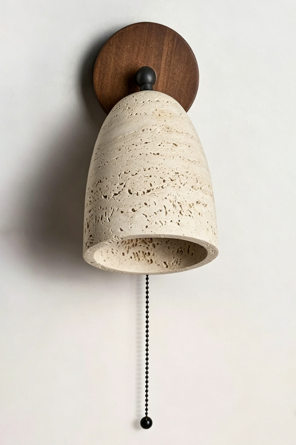 Artisan Travertine and Timber Wall Lamp