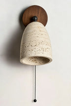 Artisan Travertine and Timber Wall Lamp