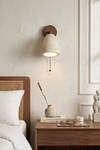 Artisan Travertine and Timber Wall Lamp