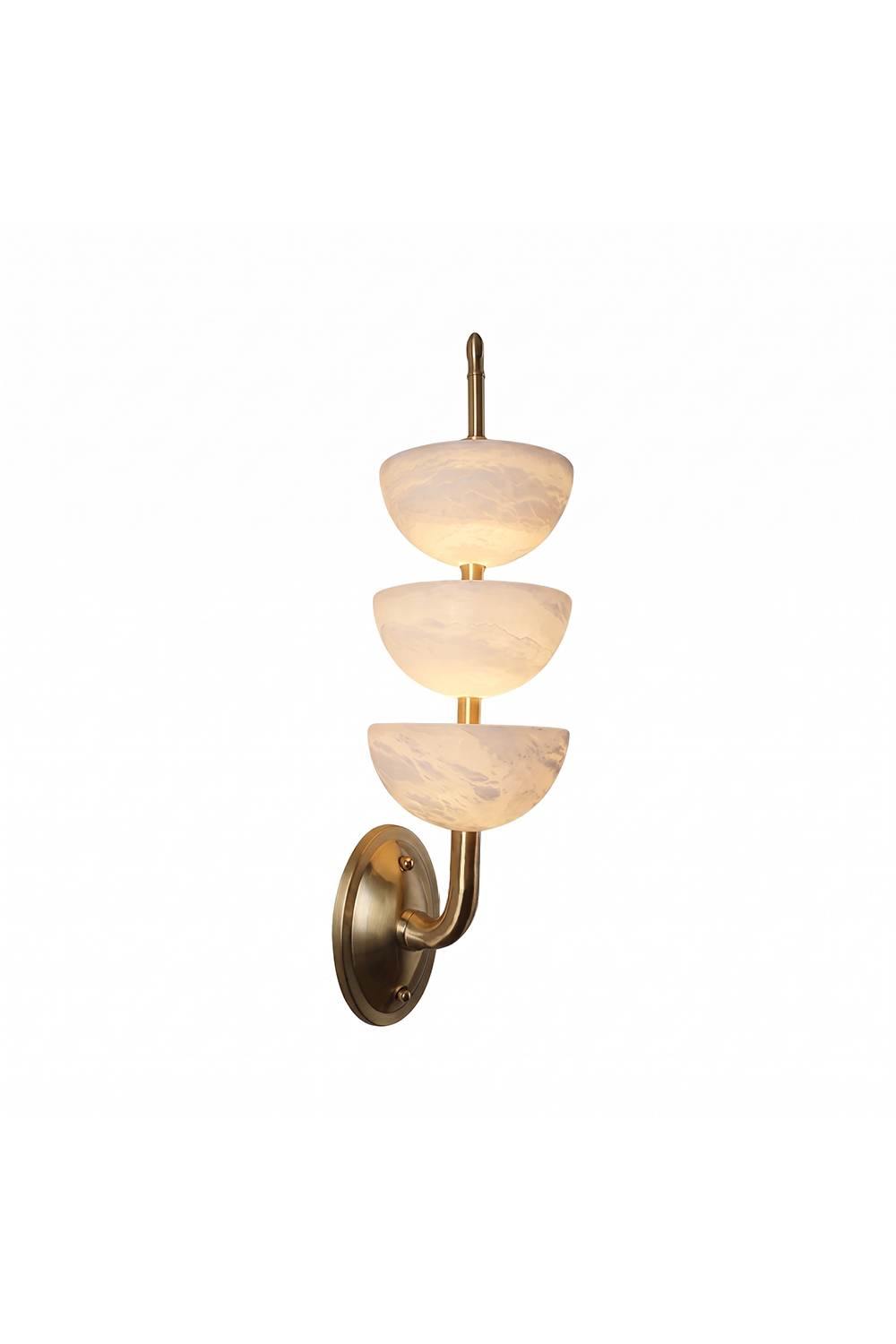 Ascendant Alabaster & Brass Wall Lamp