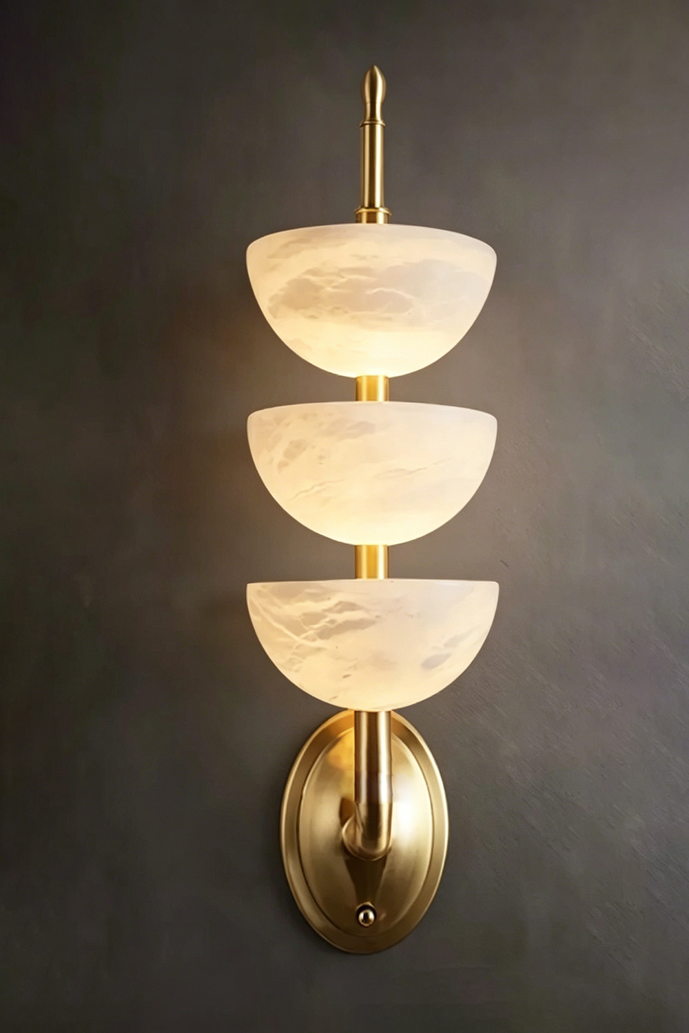 Ascendant Alabaster & Brass Wall Lamp