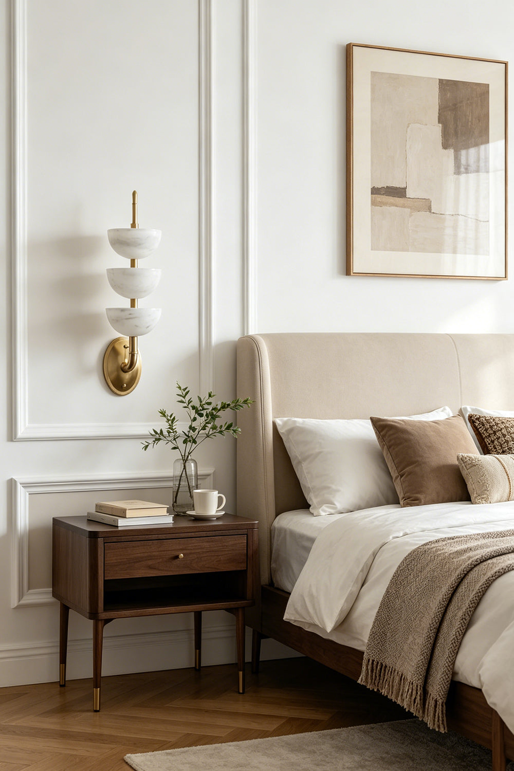 Ascendant Alabaster & Brass Wall Lamp