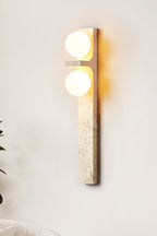 Asymmetrical Travertine Wall Sconce