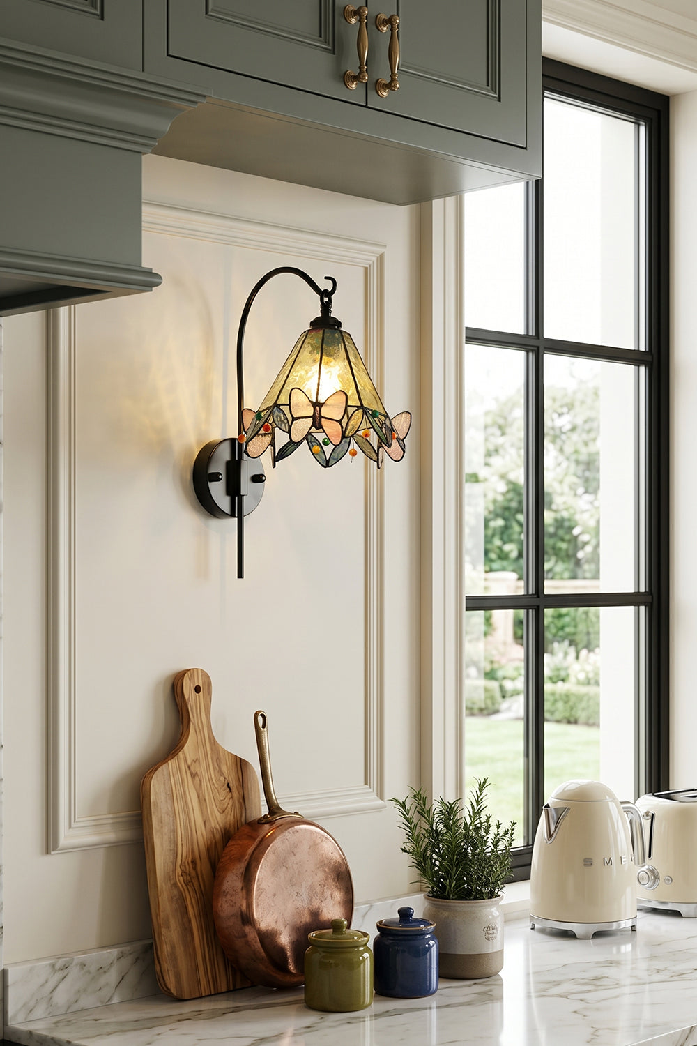Aura Vine Stained Glass Wall Sconce
