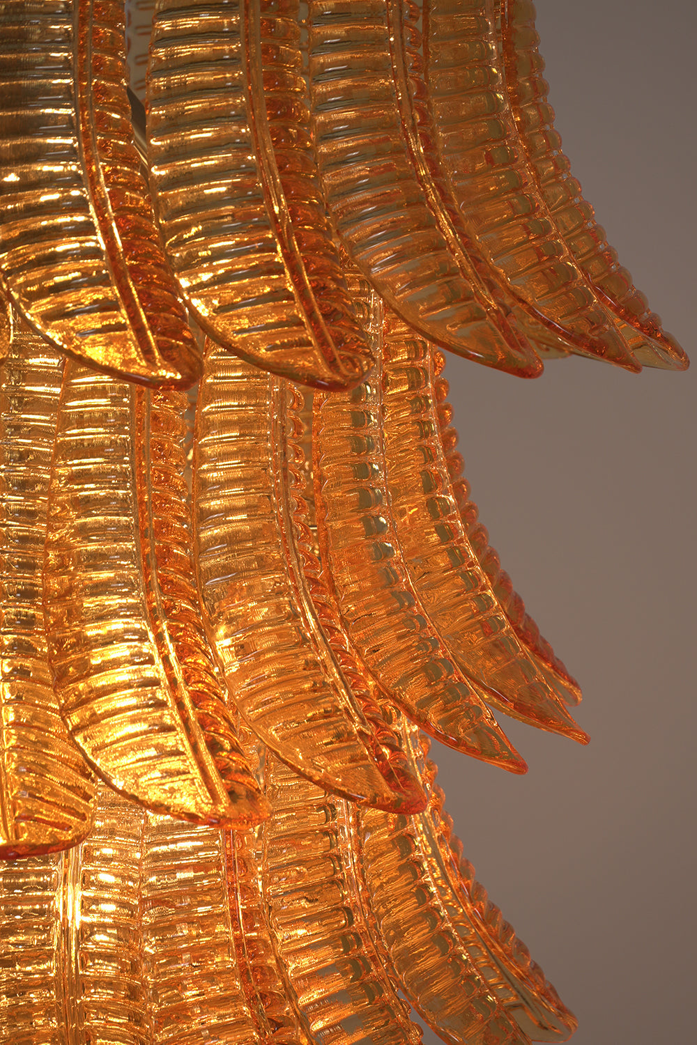 Aurelia Helix Amber Glass Cascade Chandelier