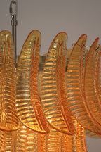 Aurelia Helix Amber Glass Cascade Chandelier
