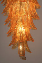 Aurelia Helix Amber Glass Cascade Chandelier