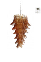 Aurelia Helix Amber Glass Cascade Chandelier