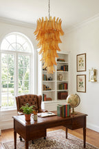 Aurelia Helix Amber Glass Cascade Chandelier