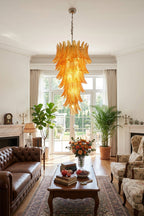 Aurelia Helix Amber Glass Cascade Chandelier