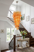 Aurelia Helix Amber Glass Cascade Chandelier