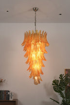 Aurelia Helix Amber Glass Cascade Chandelier